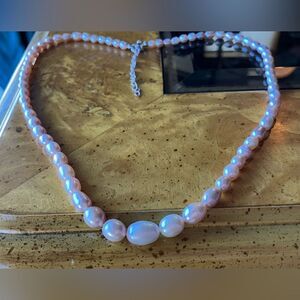 Lavender Freshwater Pearl Sterling Silver Necklace